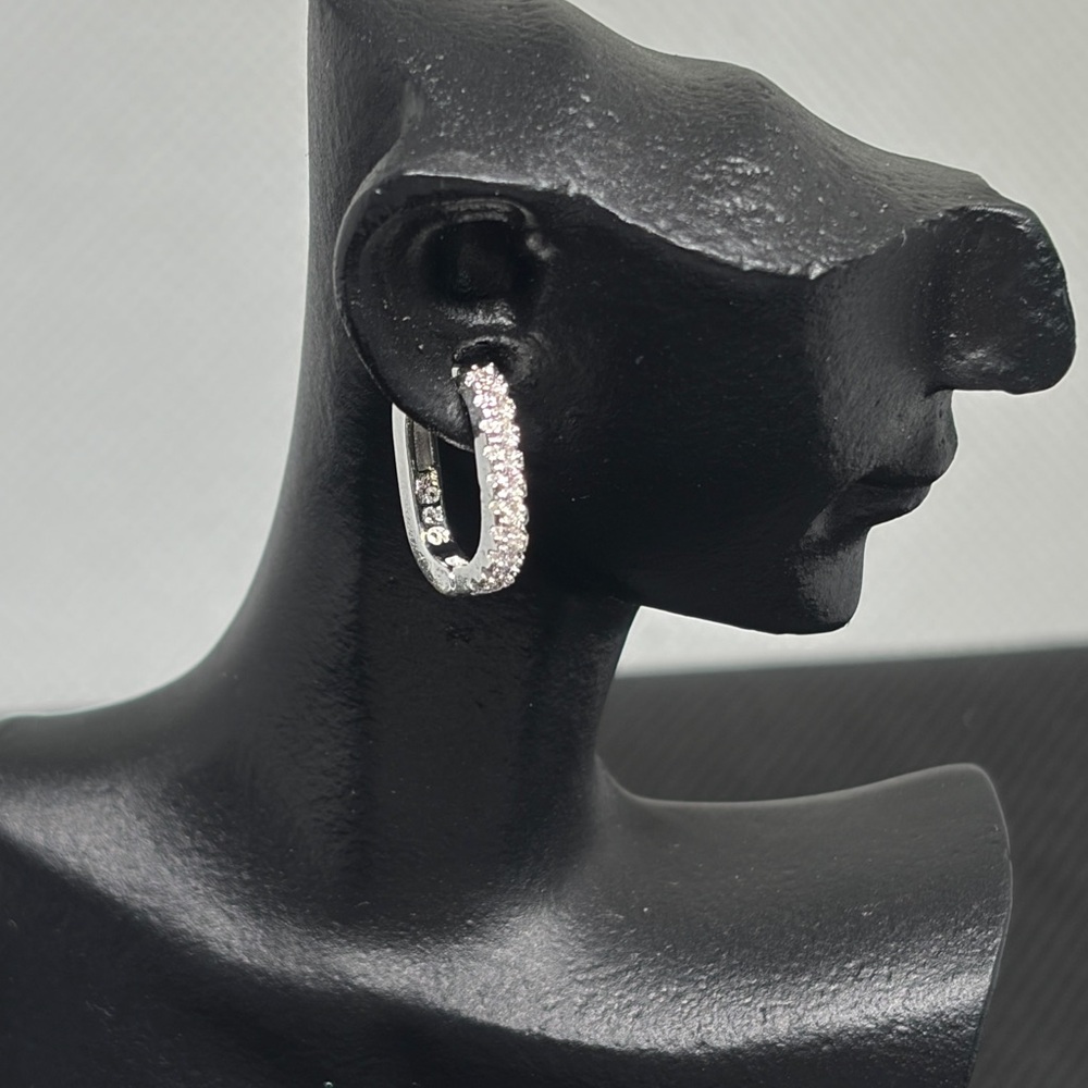 925 Sterling Silver CZ Huggie Hoops | Everyday Sparkle Earrings